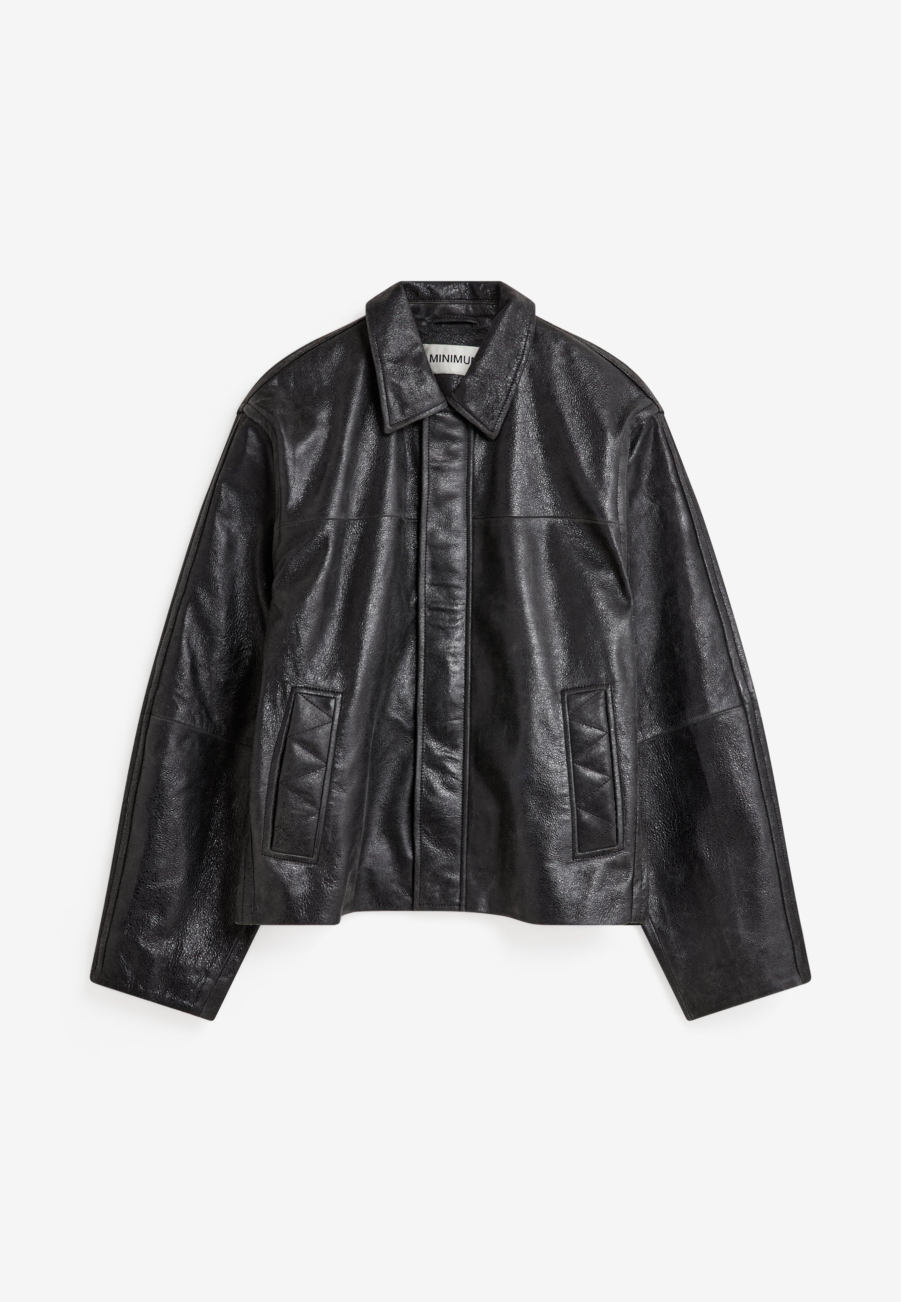 minimum male Arthur jacket 4447 Leather Jacket 999 Black