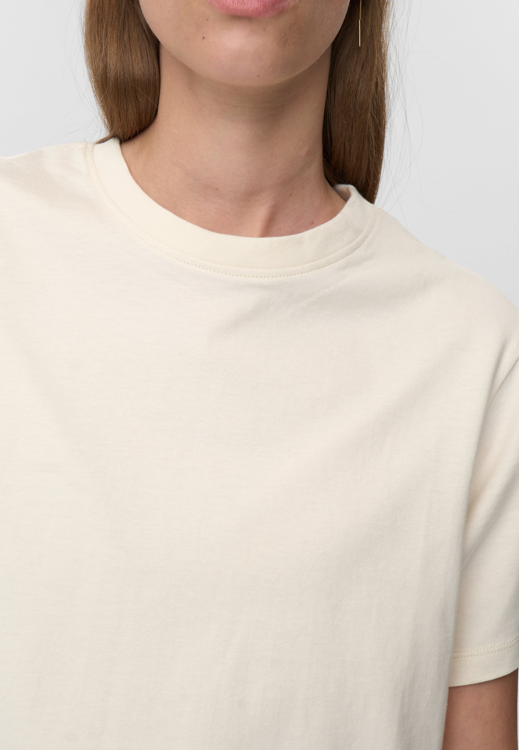 minimum female Lilou ss t-shirt G029 GOTS Short Sleeved T-shirt 0608 Coco Milk