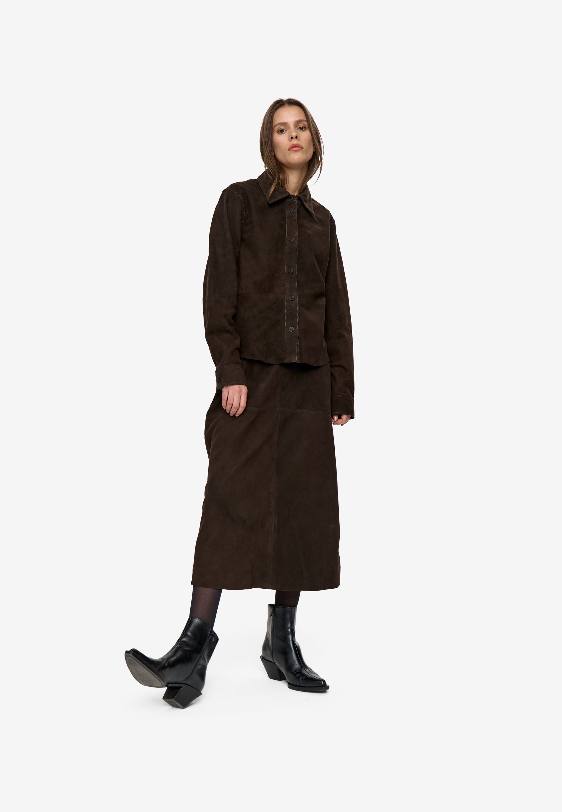 minimum female Lucia np shirt 4649 Long Sleeved Shirt 0812 Turkish Coffee
