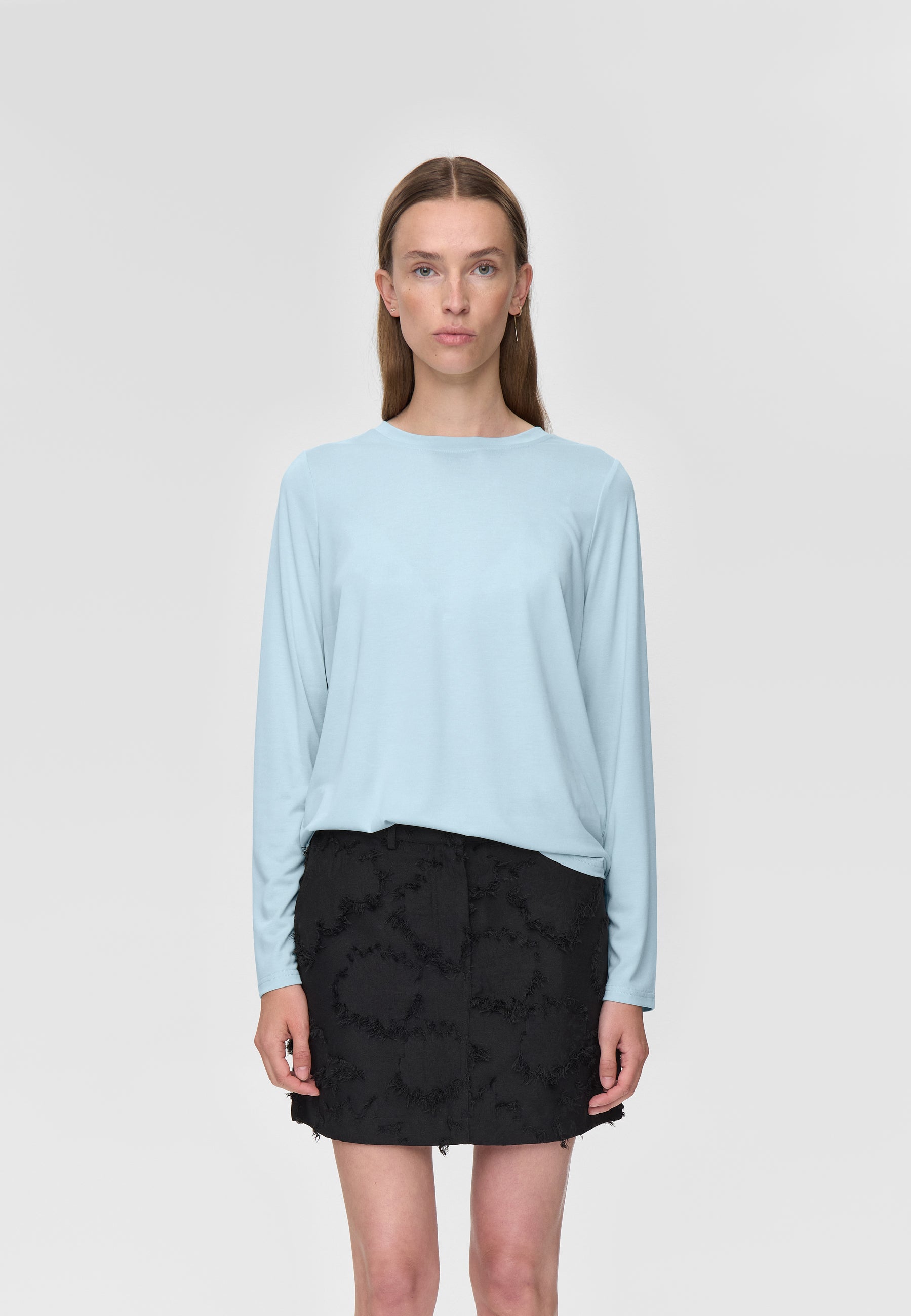 minimum female Margot Tee 0281 Long Sleeved T-shirt 4115 Cashmere Blue