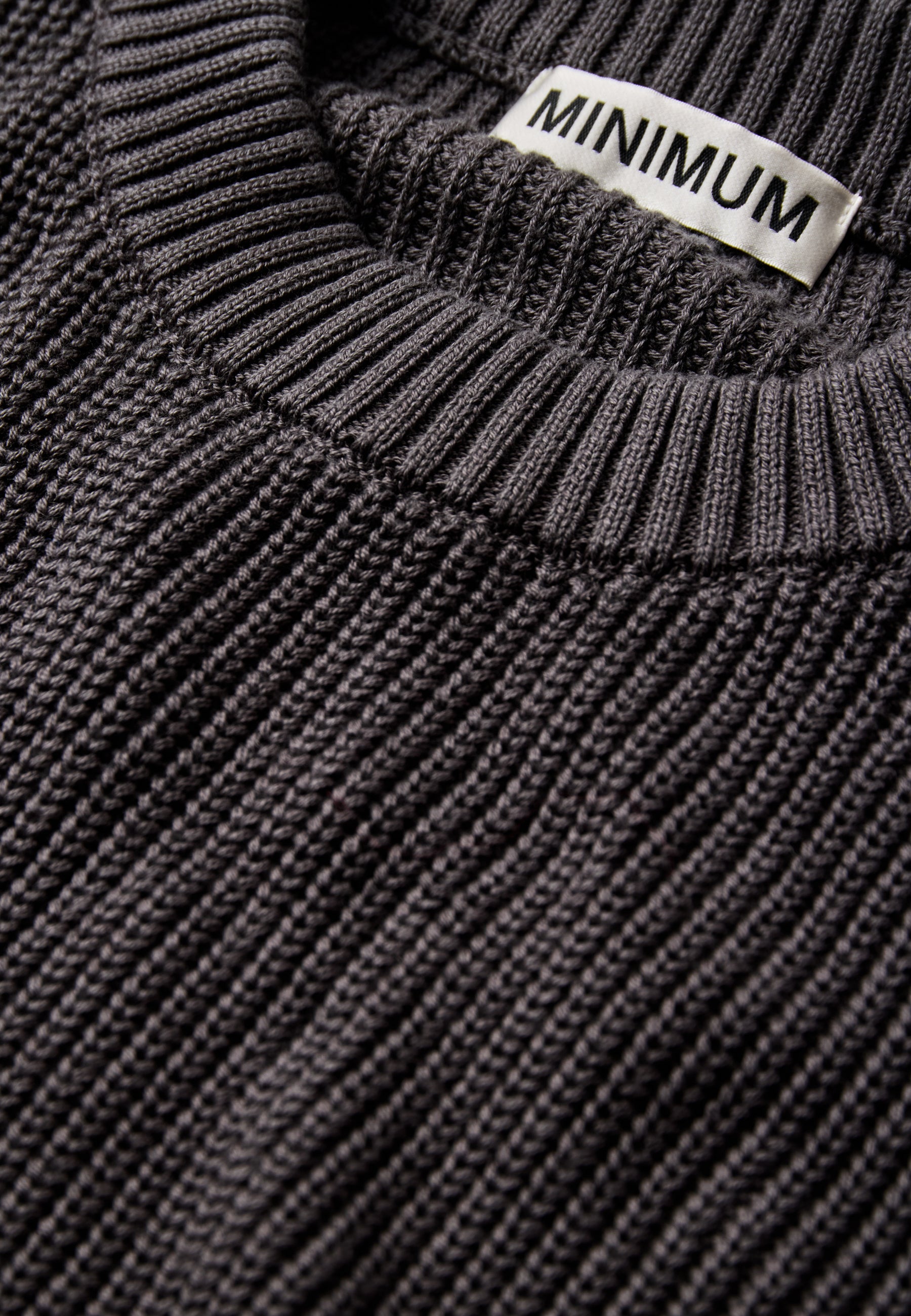 minimum male Rob basic knit sweater G006 GOTS Sweater 1912 Volcanic Ash