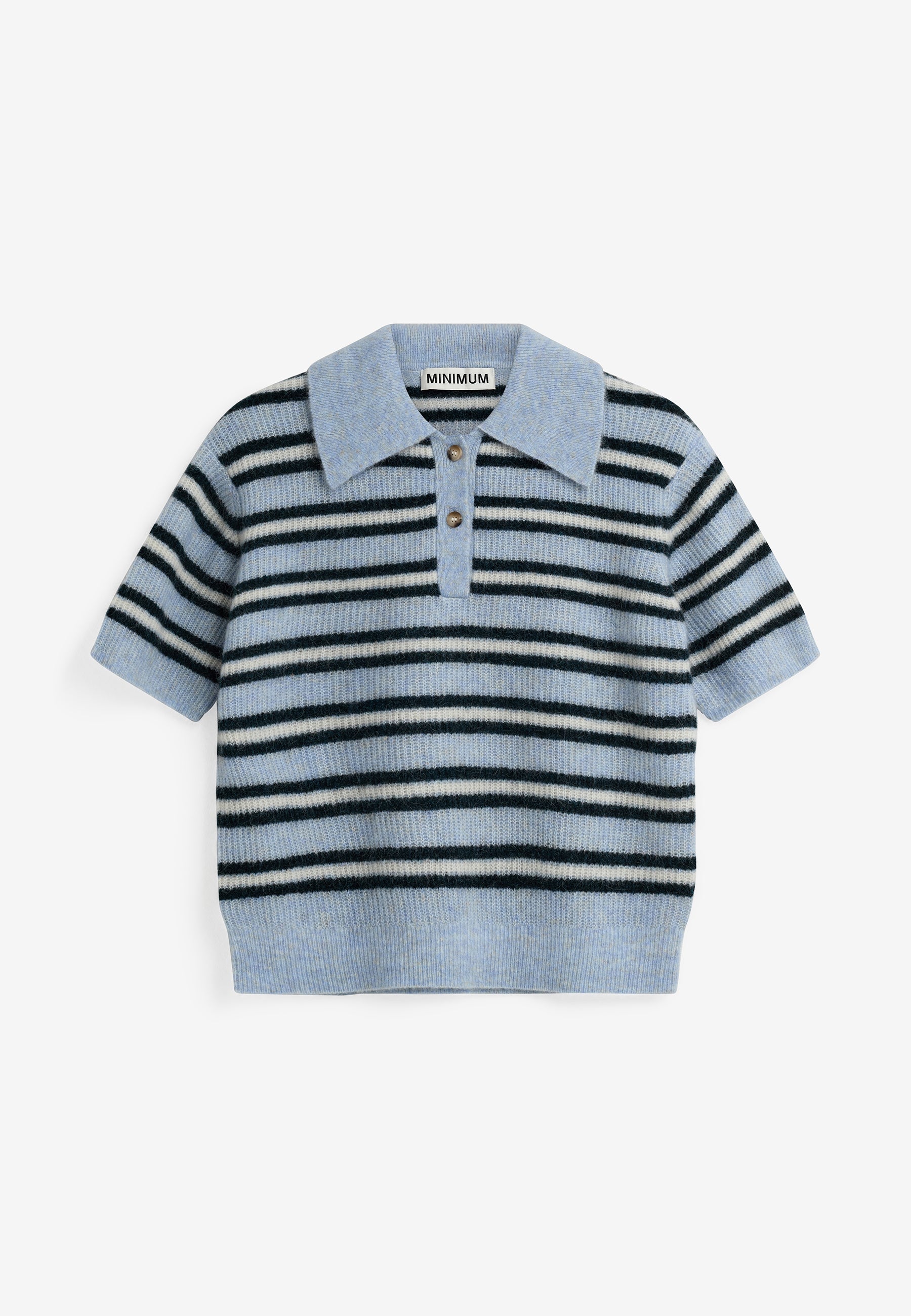 minimum female Ruth knit polo 4594 Jumper 4115 Cashmere Blue