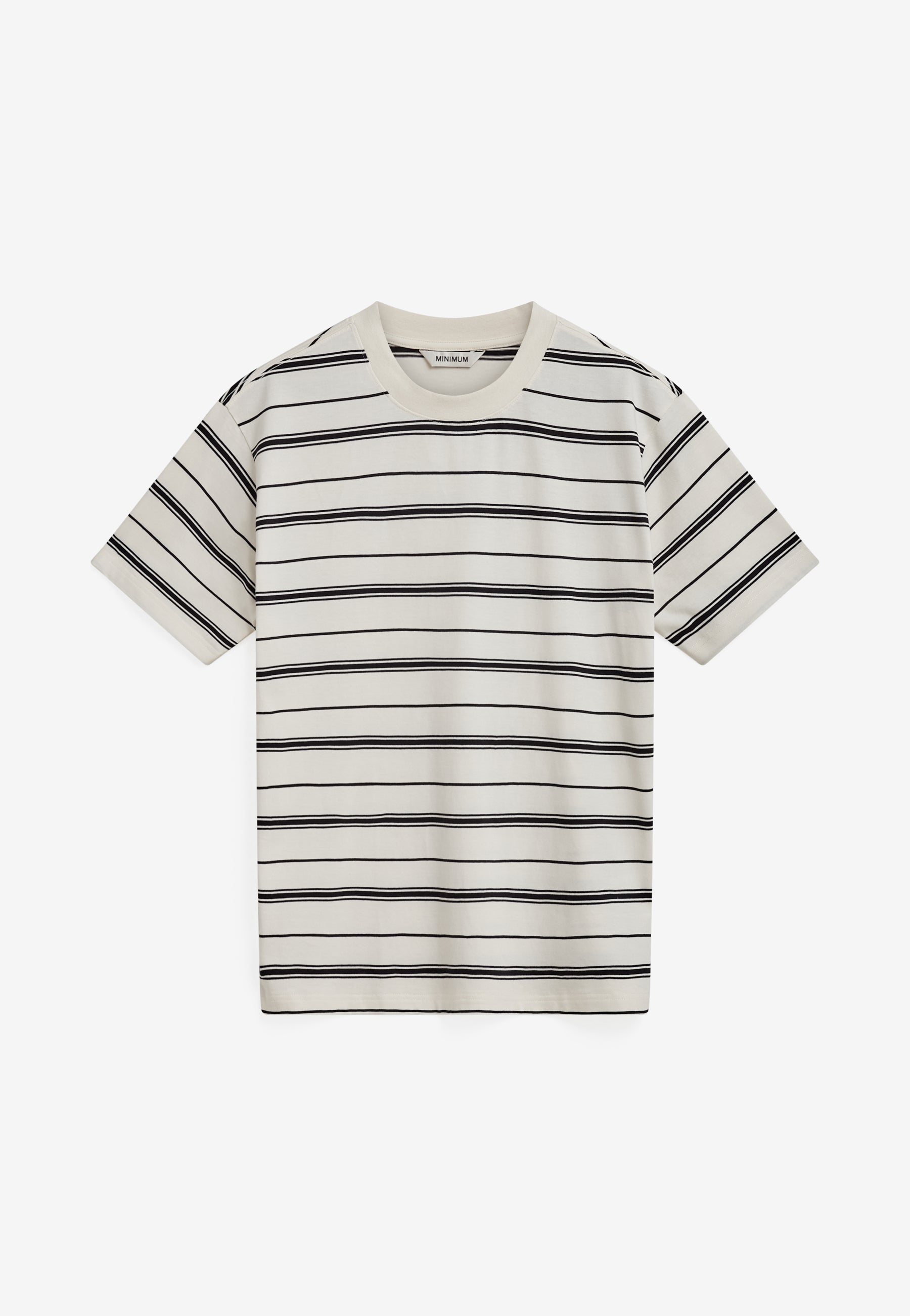 minimum male Aarhus reg ss striped tee G4710 Short Sleeved T-shirt 0608 Coco Milk