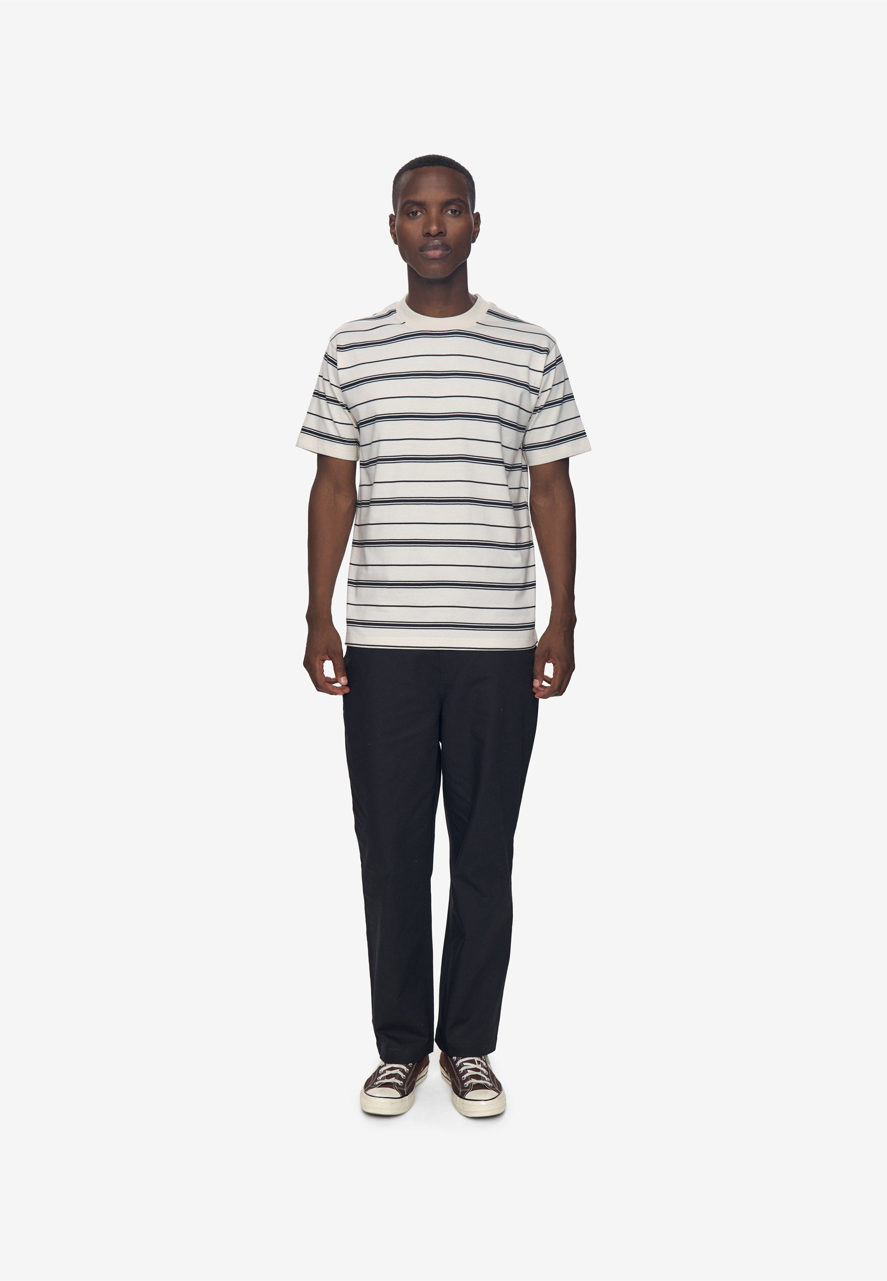 minimum male Aarhus reg ss striped tee G4710 Short Sleeved T-shirt 0608 Coco Milk