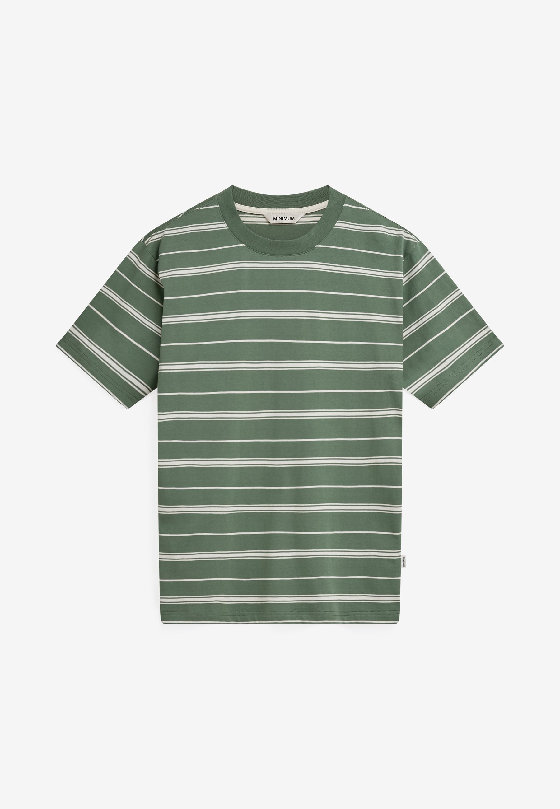 minimum male Aarhus reg ss striped tee G4710 Short Sleeved T-shirt 5912 Dark ivy