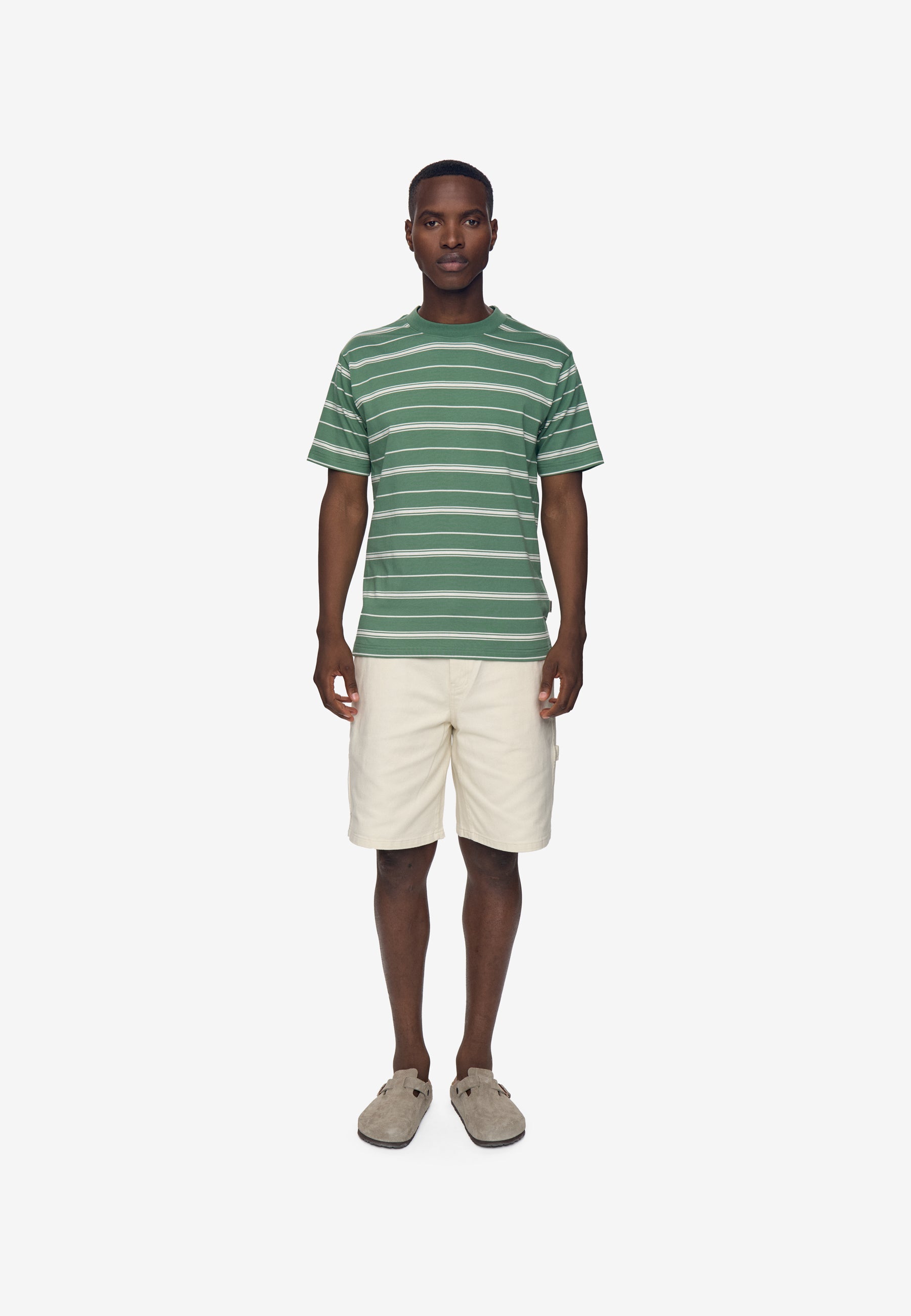 minimum male Aarhus reg ss striped tee G4710 Short Sleeved T-shirt 5912 Dark ivy