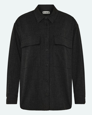 minimum female Astrids 3737 Shirt Long Sleeved Shirt 980M Dark Grey Melange