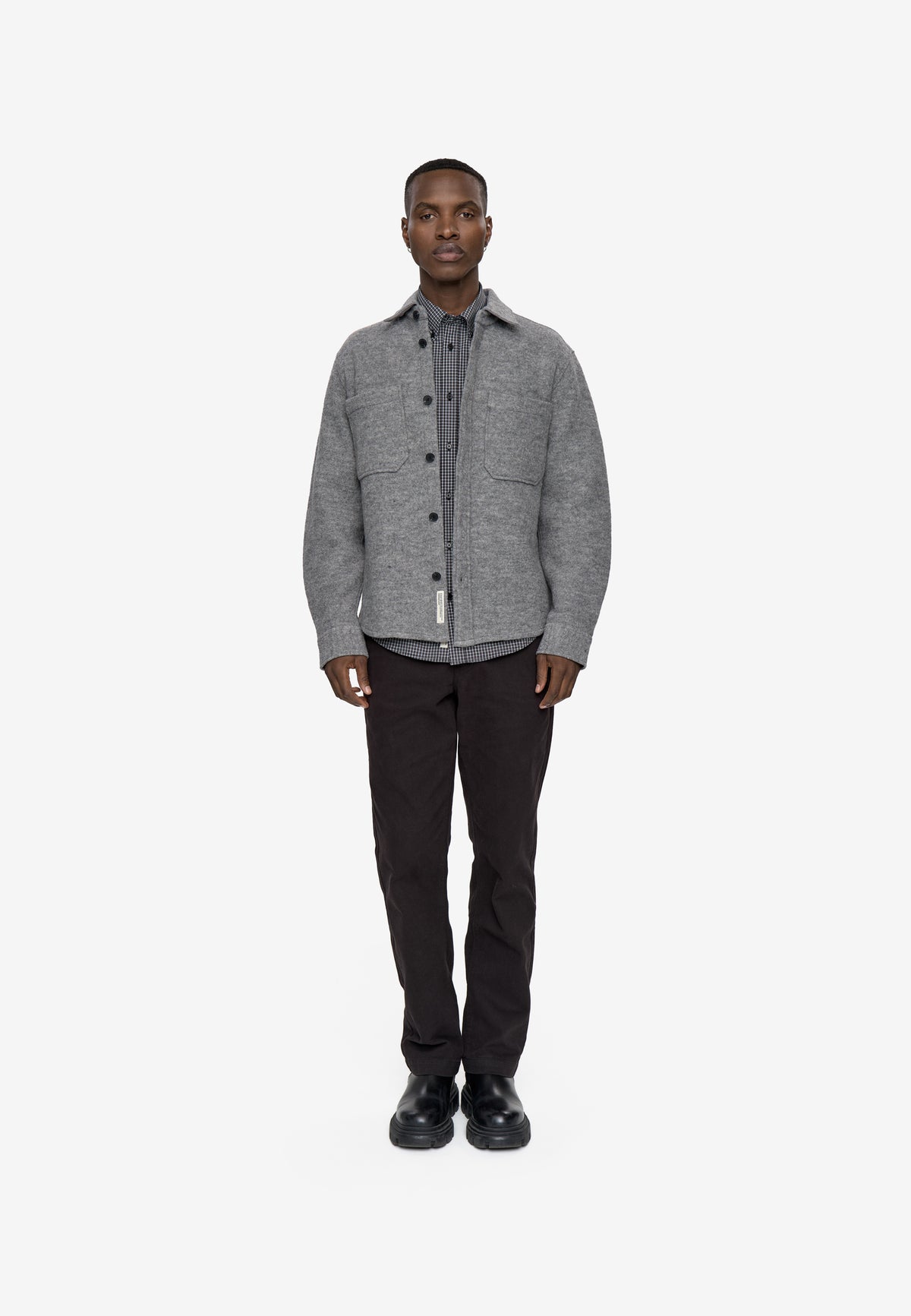 minimum male Dominic rlx shirt 4848 Overshirt 990M Mid Grey Melange