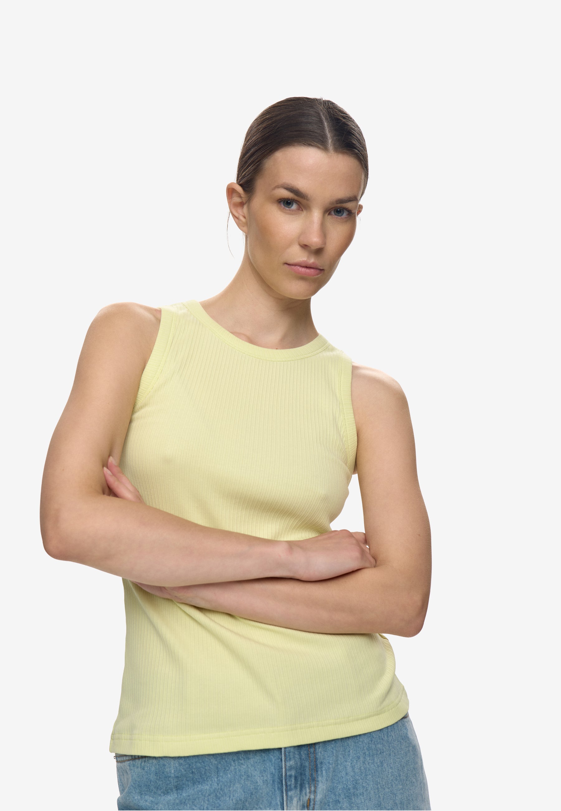 minimum female Lila tank top 4226 GOTS Gilet 1221 Young Wheat