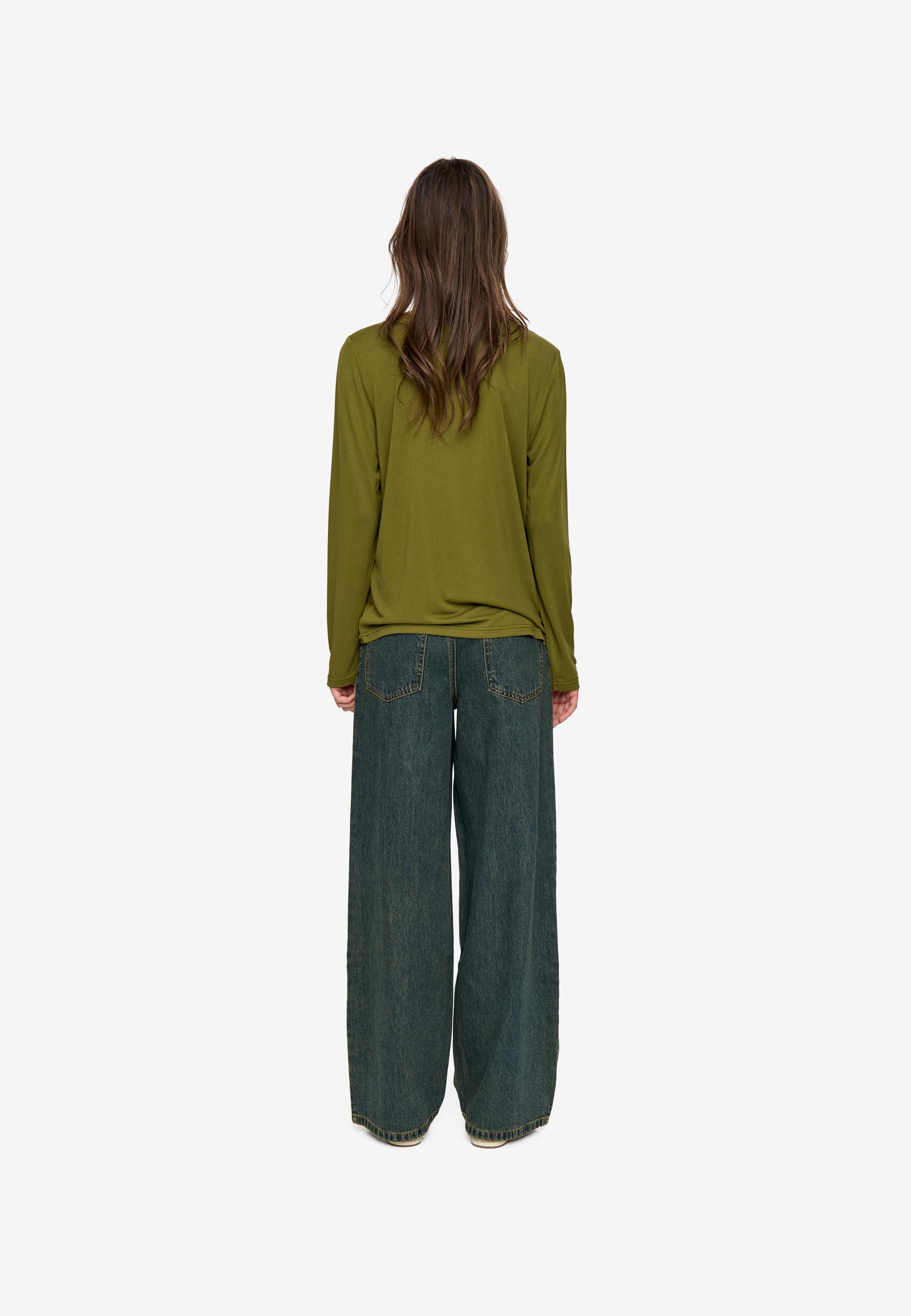 minimum female Margot Tee 0281 Long Sleeved T-shirt 0529 Sphagnum