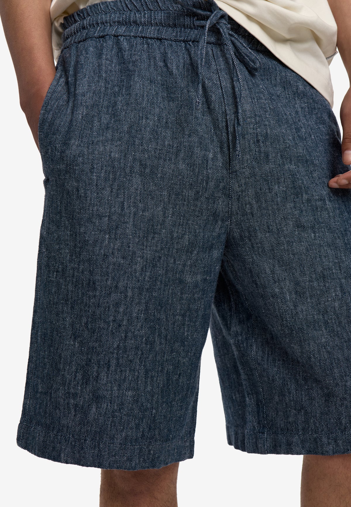 minimum male Raylan linen denim shorts 4128 Shorts 3922 Sky Captain
